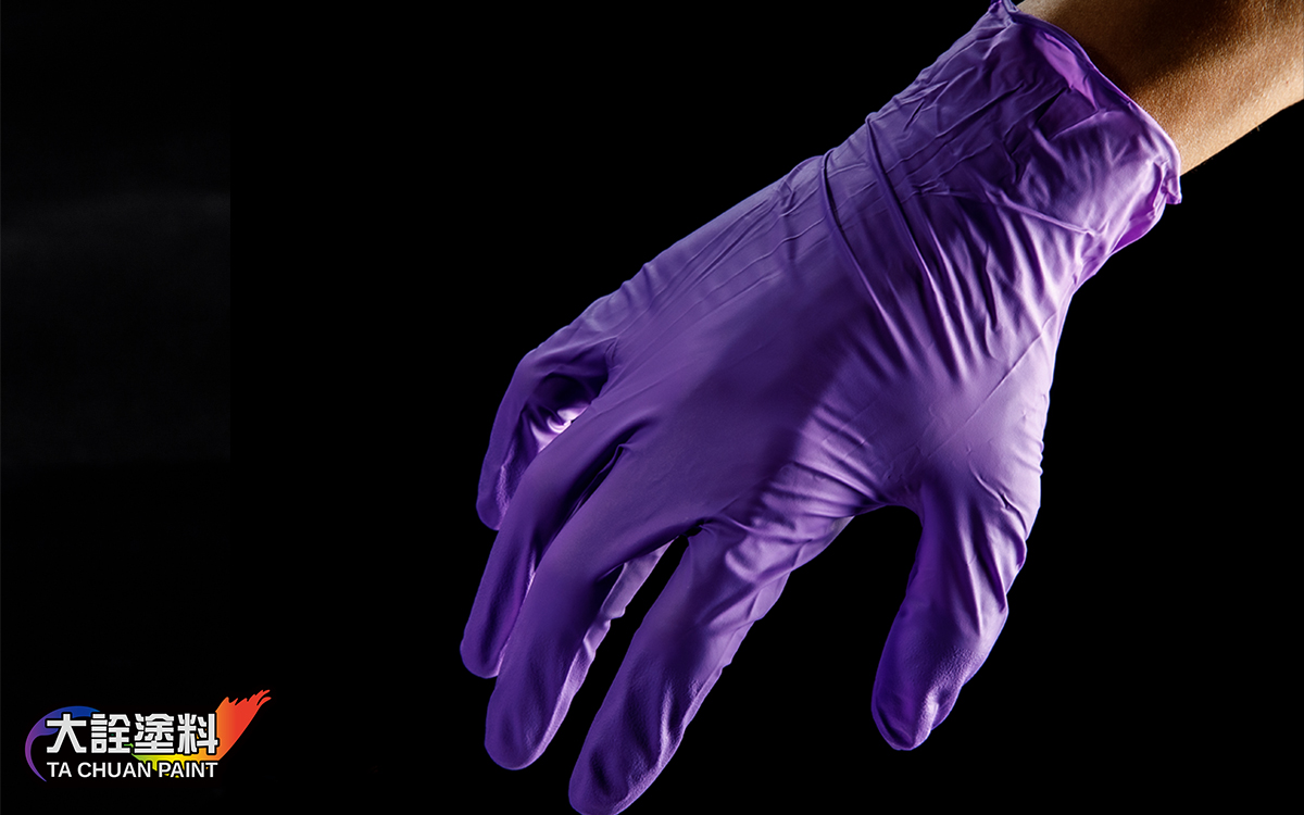 多倍無粉 合成橡膠手套 紫色